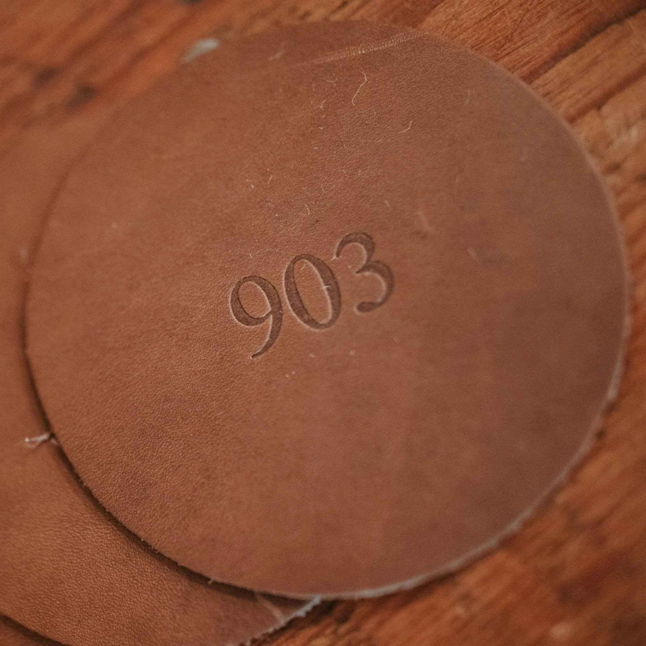 Leather 903 Area Code Coasters – Set of 4 - Image 3