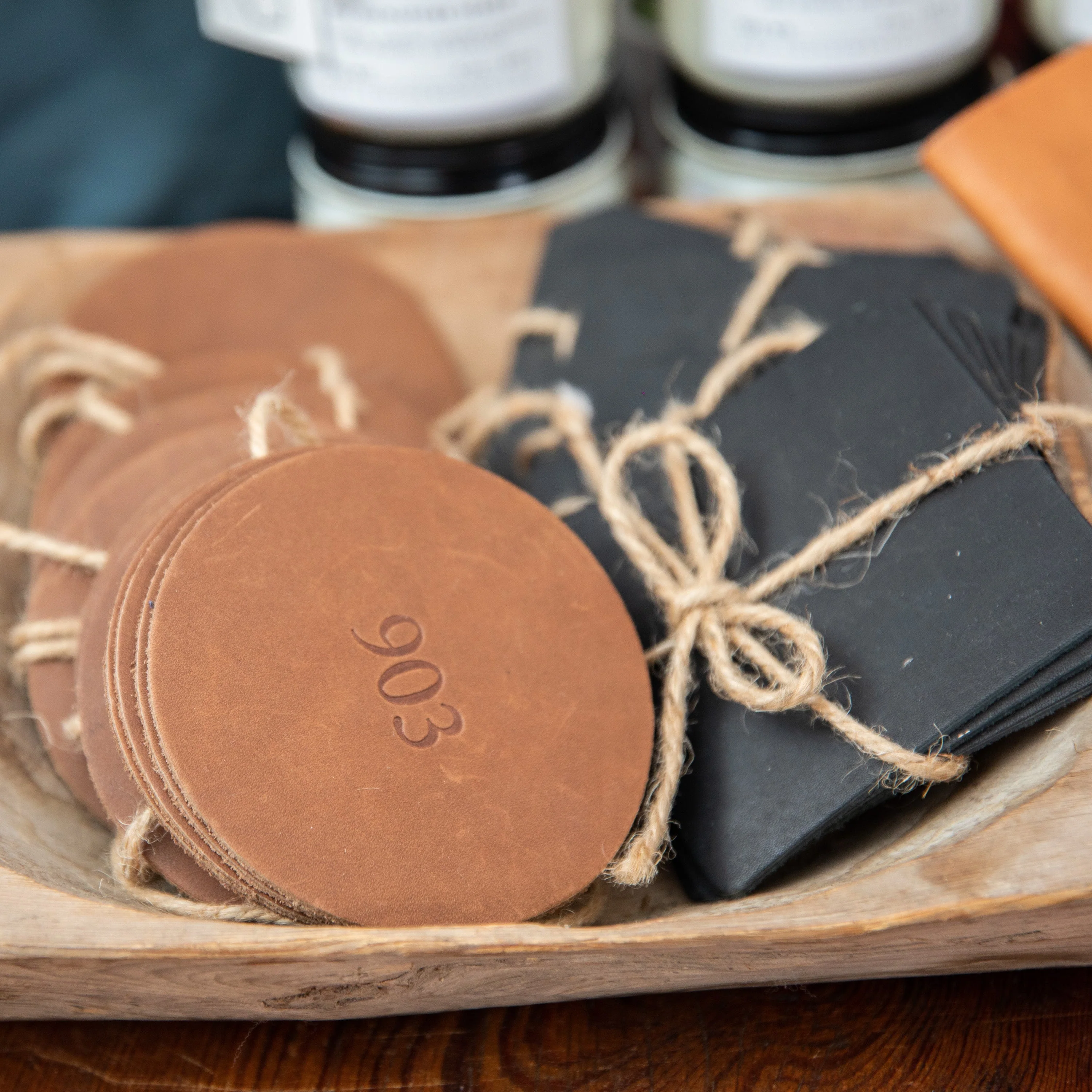 903 Square Leather Coasters - Image 3