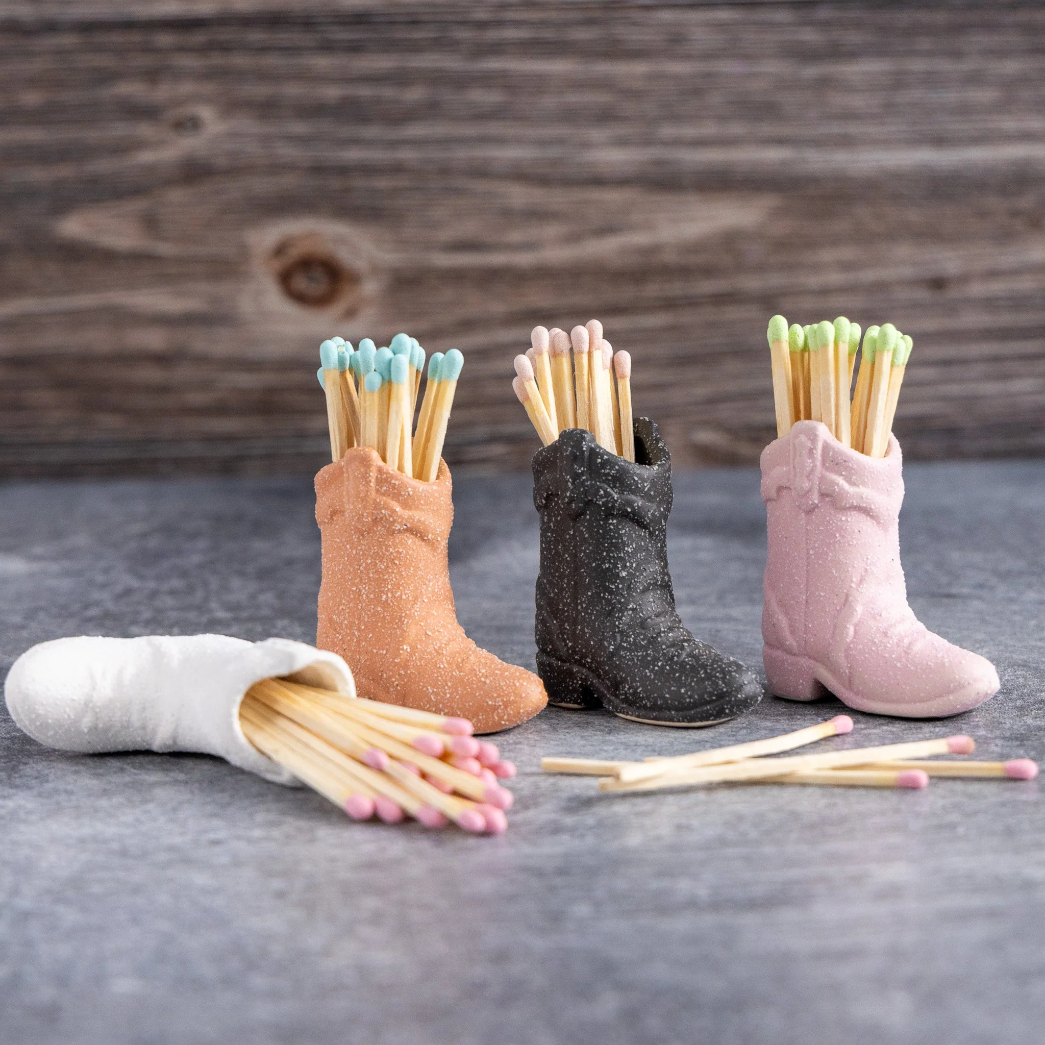 Cowboy Boot Vintage Match Holders - Image 3