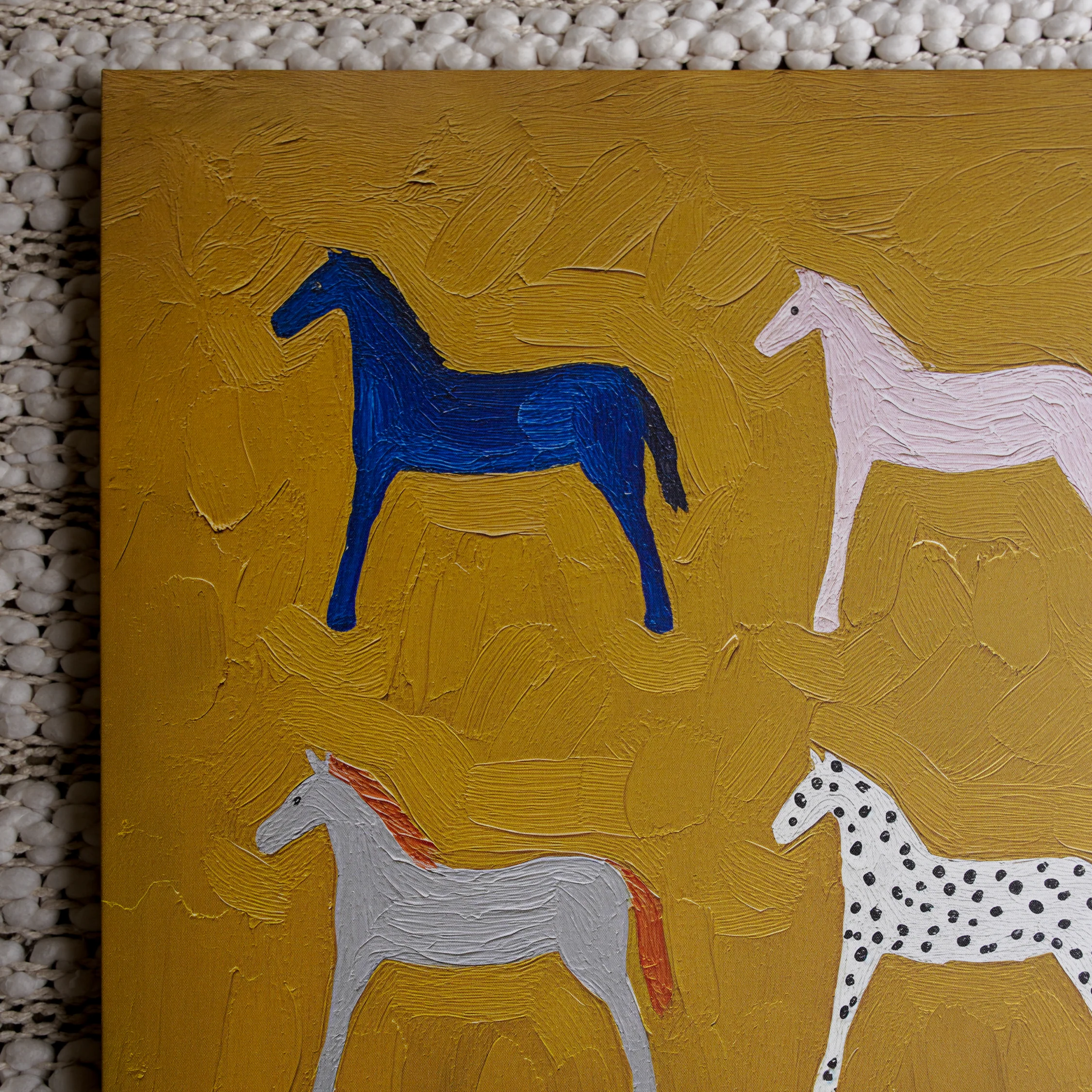 Horses – 38x38 Original Wrapped Canvas - Image 3