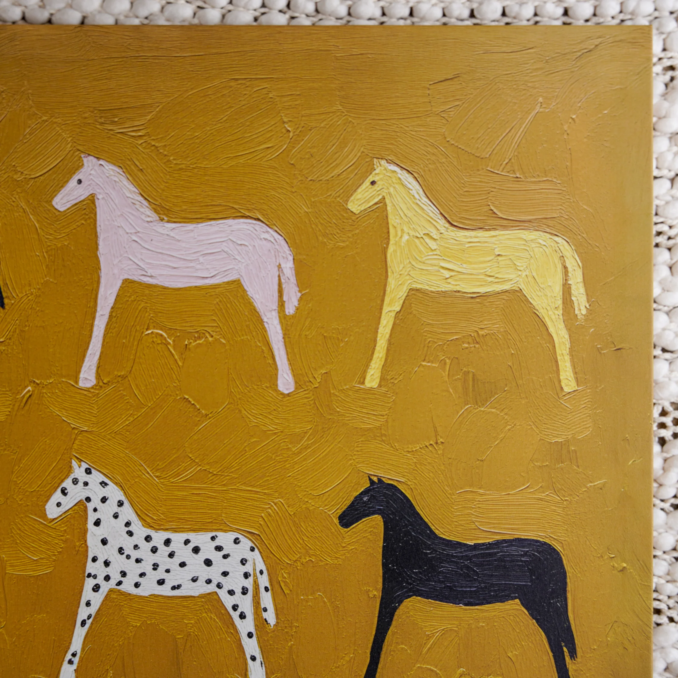Horses – 38x38 Original Wrapped Canvas - Image 4